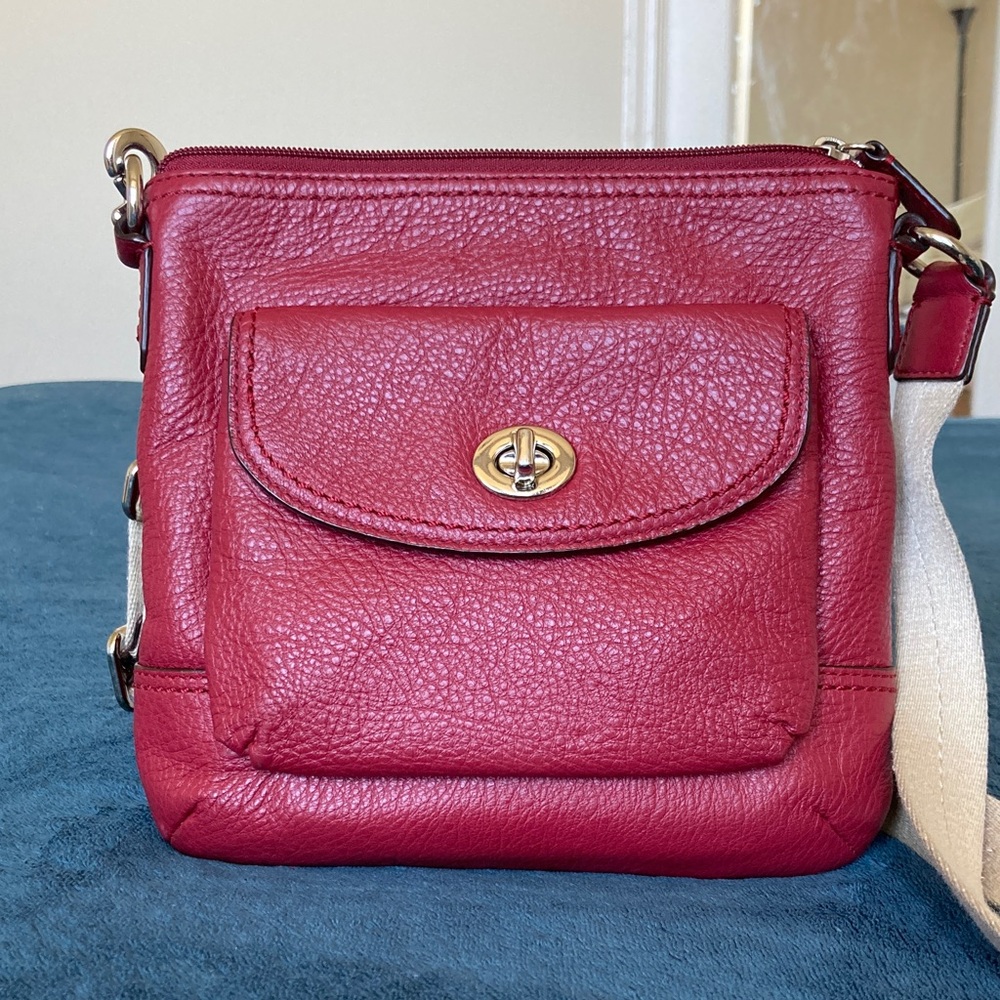 Coach F49170 Red Leather Park Crossbody Bag swingpack